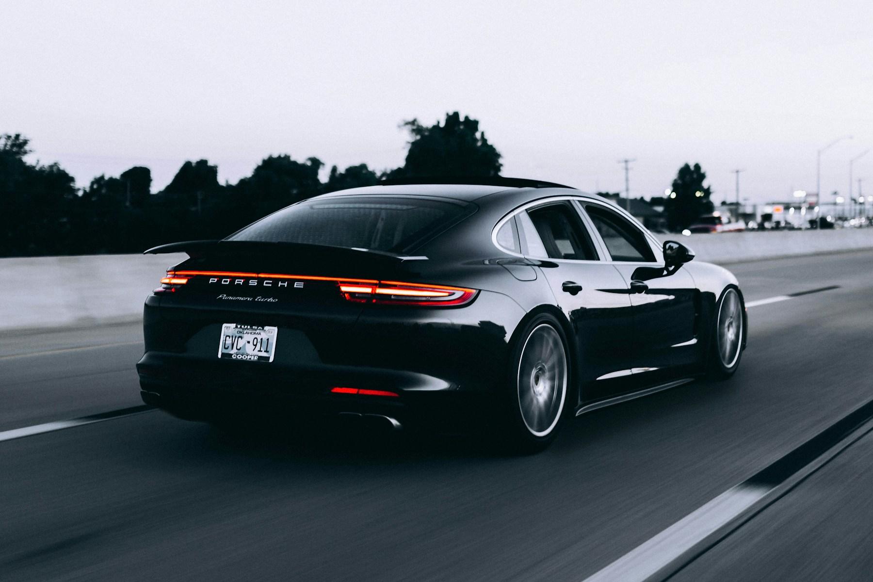 Premium rental car on an open road